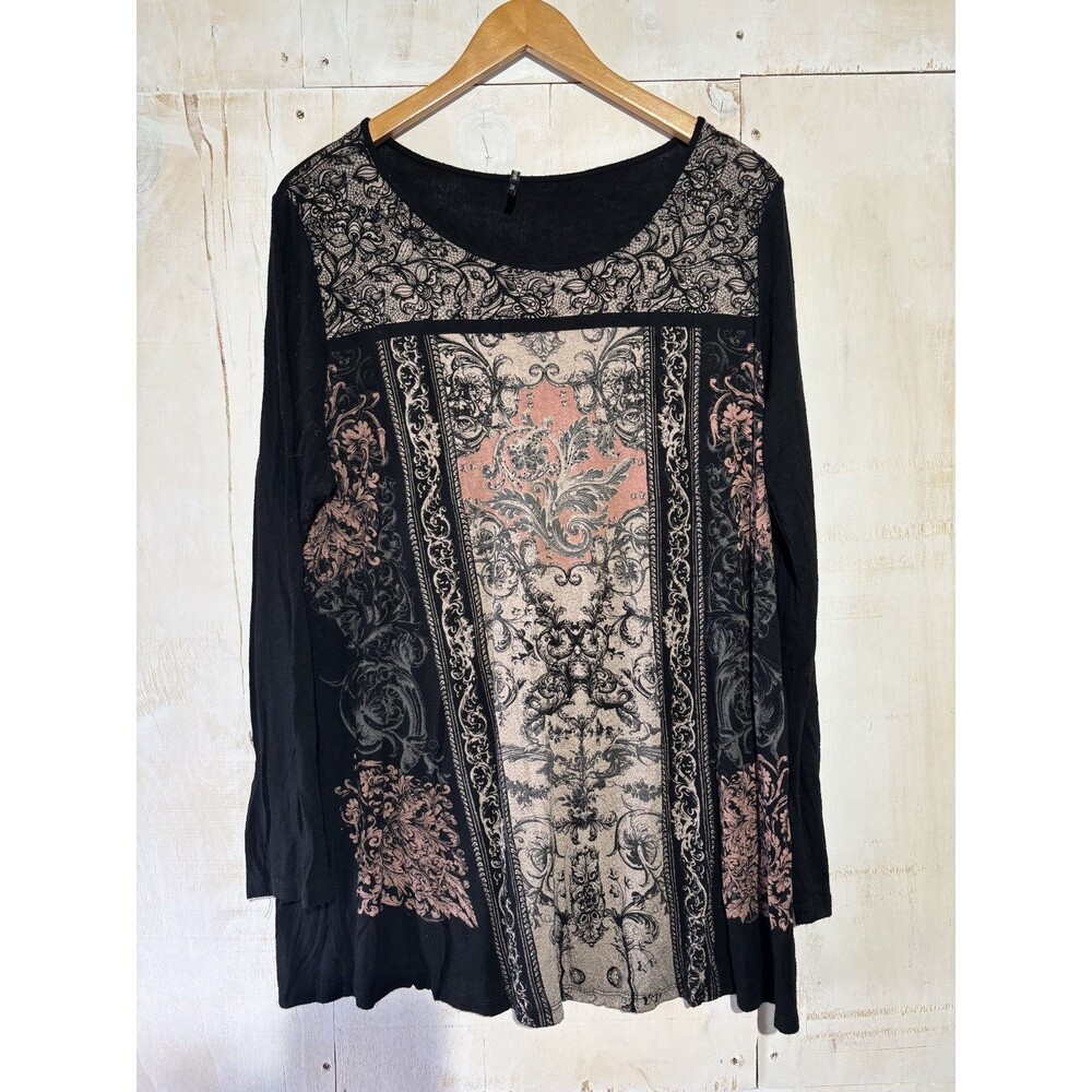 Skinny Minnie Fleur De Lis Rhinestone Top Affliction Style Goth‎ Y2k Grunge 3XL